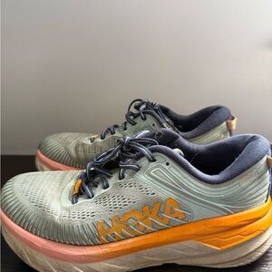 Hoka Women's Gray and Orange Athletic Shoes
